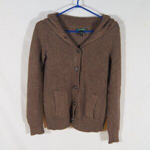 Ralph Lauren Women’s Brown Knit Shawl Collar Cardigan Sweater – Size S